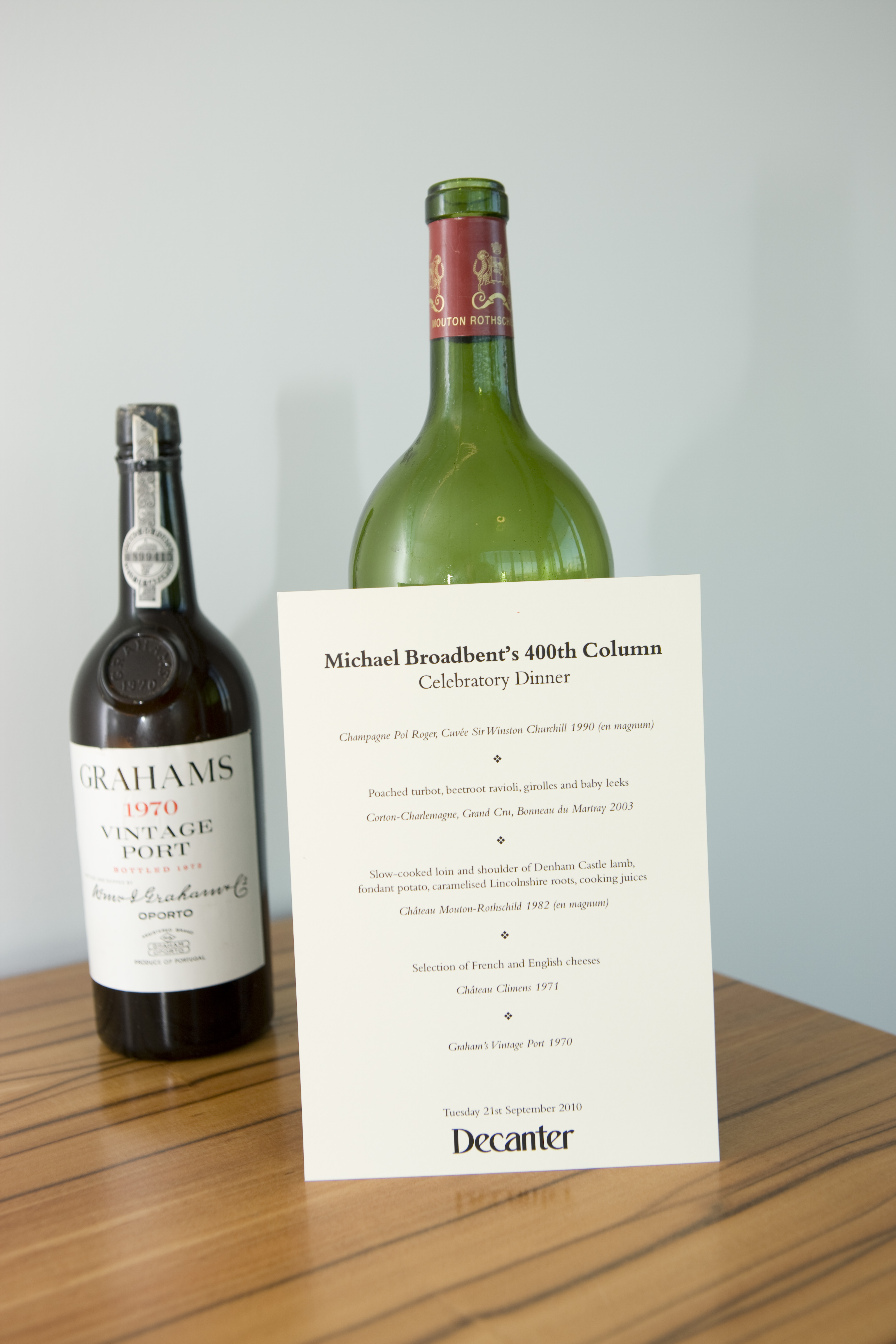 Michael Broadbent's 400th column dinner