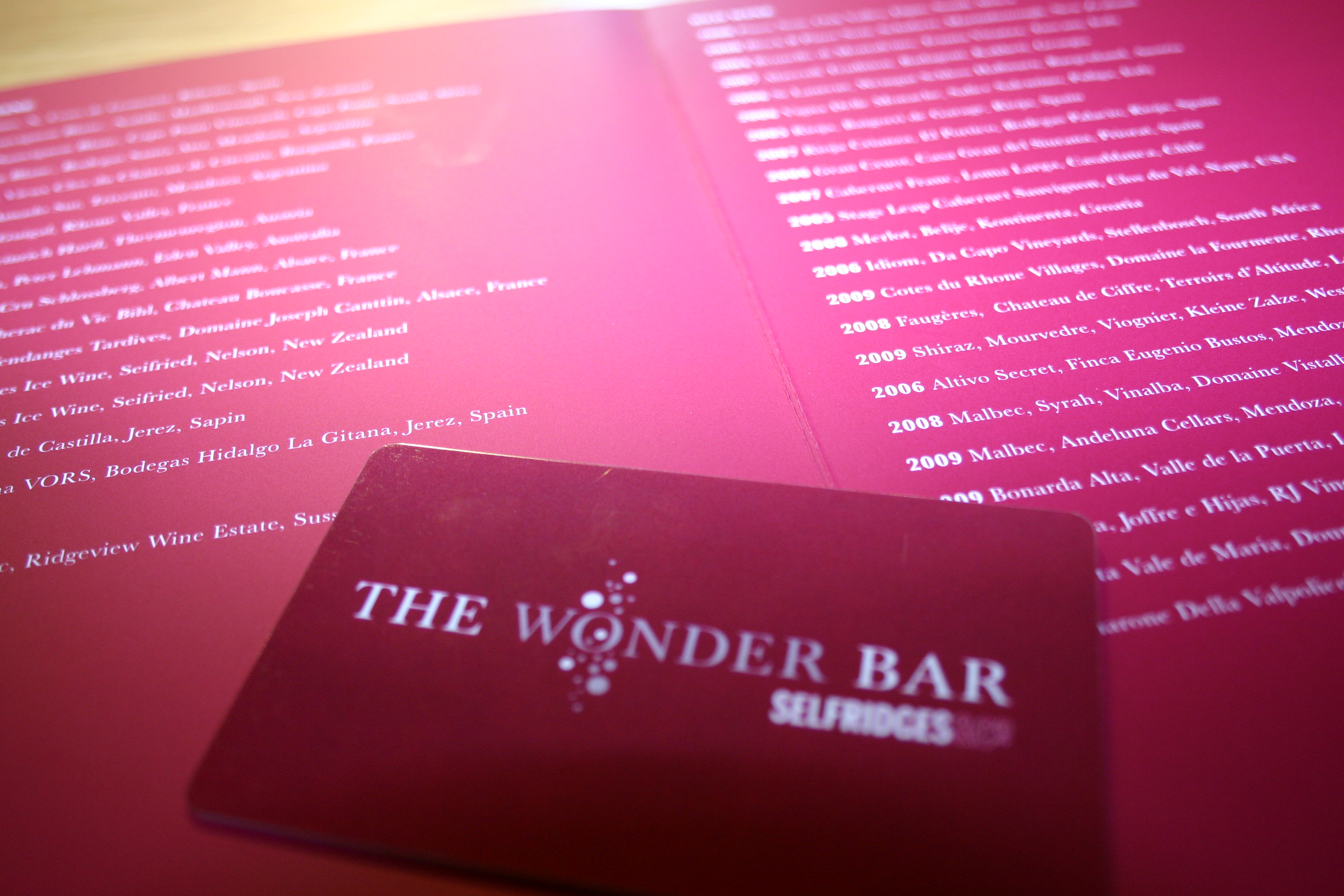 DWWA trophy winners at Selfridges Wonder Bar