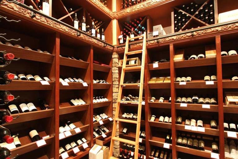 wine room bottles
