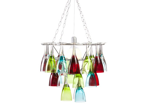 Christmas 2012 wine chandelier