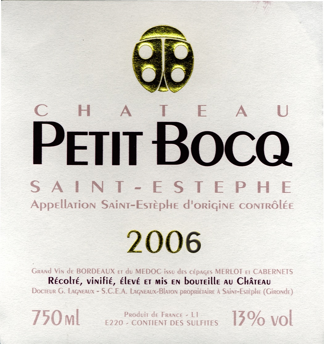 2006 Chateau Petit Bocq, Cru Bourgeois Superieur, Saint-Estephe