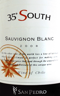 2008 Vina San Pedro, 35° South, Sauvignon Blanc, Central Valley
