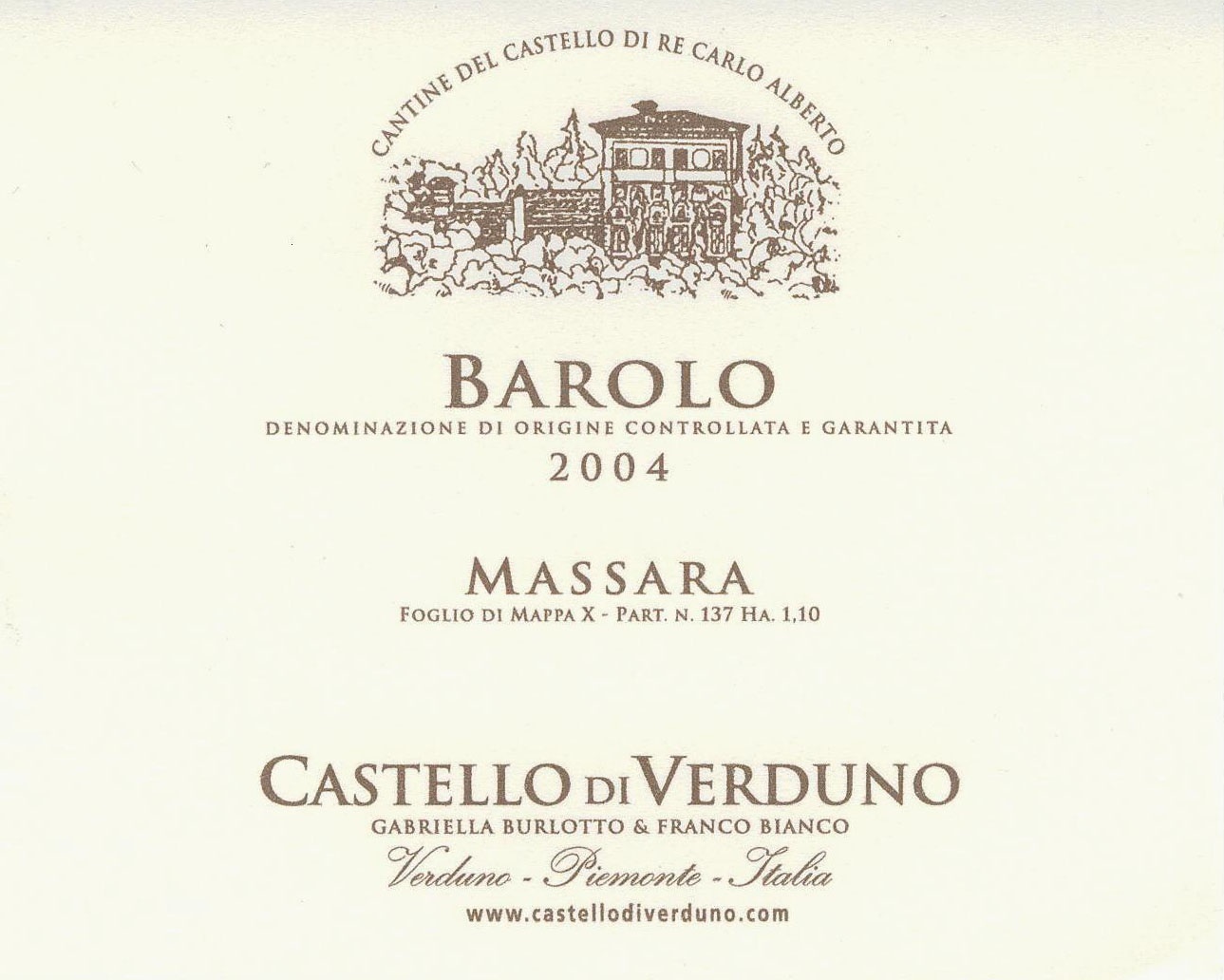 2004 Castello di Verduno, Massara, Barolo