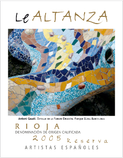 2005 Bodegas Altanza, Le Altanza, Artistas Gaudi, Rioja Reserva